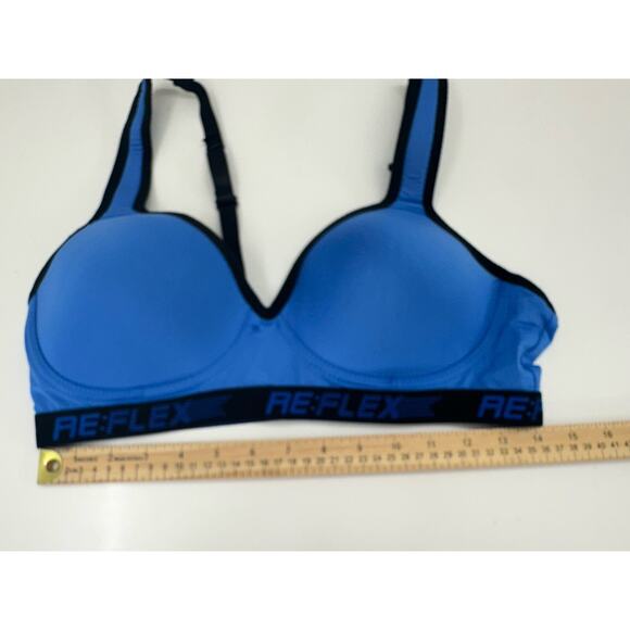 ReFlex Womens Bra Size 1X Blue Padded Sports Bra Adjustable - Picture 7 of 9